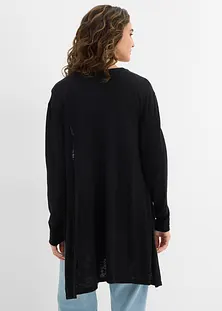Cardigan En Velours De Cachemire 100% Noir - Manches Courtes, Col Châle, Un Bouton - Taille S - Occasion En Excellent état