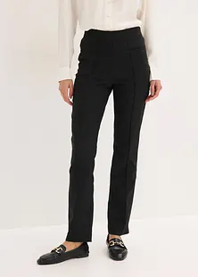 Pantalon Femme Taille Haute Slim Noir - Élastique, Grande Taille - Pour Bureau, Réunion, Soirée Ou Randonnée
