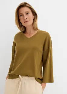 Chemisier Long Femme Mousseline Manches 3/4 - Tunique Décontractée Élégante Pour Leggings