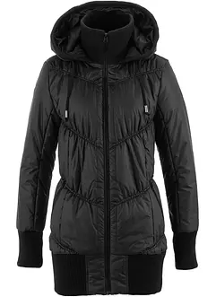 Steppjacke mit breitem Komfortbund und Kapuze, bonprix