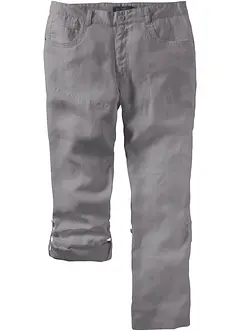 Regular Fit Leinenhose mit Turn-Up, Straight, bonprix