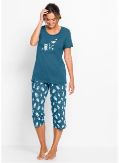 Capri Pyjama mit kurzen Ärmeln, bpc bonprix collection