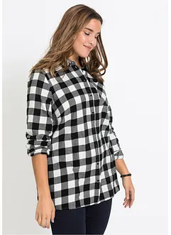 Flanell-Longbluse aus reiner Baumwolle, bonprix