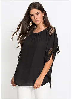 Blouse avec détails en dentelle, bonprix