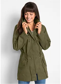 Parka courte en coton avec col montant, cintrée, bonprix