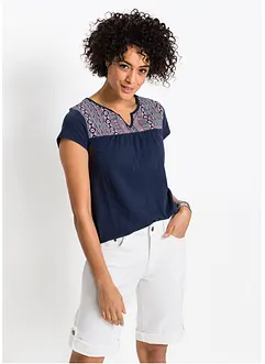 T-shirt coton forme trapèze imprimé, manches courtes, bonprix