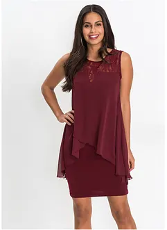 Robe en jersey et crêpe, bonprix