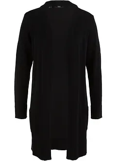 Gilet long en maille, manches longues, bonprix