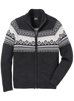 Gilet coton en maille motif norvégien, bonprix