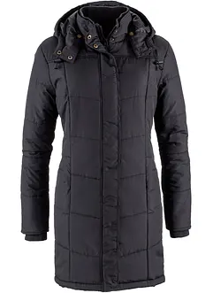 Long-Steppjacke, wattiert mit Kragen und Kapuze, bonprix