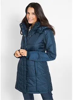 Veste longue matelassée, rembourrée avec col et capuche, bonprix
