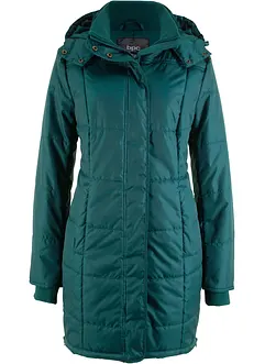 Long-Steppjacke, wattiert mit Kragen und Kapuze, bonprix