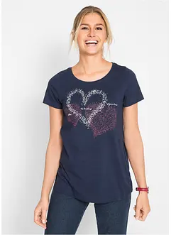 Shirt mit Herzdruck aus Bio-Baumwolle, bonprix