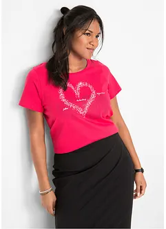 T-shirt coton à imprimé cœur, bonprix