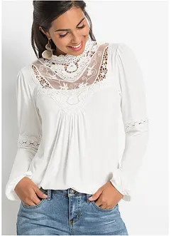 Langarmshirt mit Spitze, bonprix