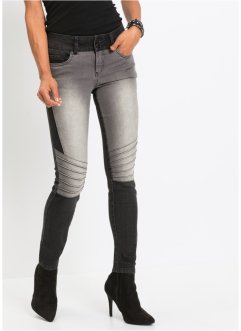 Zweifarbige Skinny Jeans mit Teilungsnähten, RAINBOW