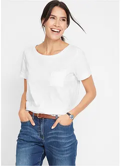 T-shirt en coton fil flammé avec poche poitrine, bonprix