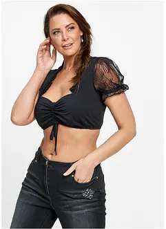 Dirndlbluse mit Spitzenärmeln, bonprix