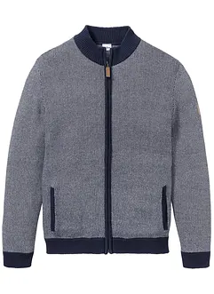 Strickjacke mit Stehkragen aus reiner Baumwolle, bonprix