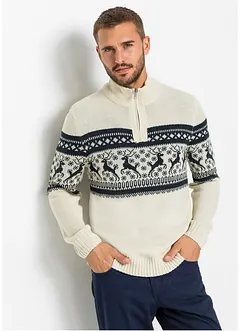 Norweger-Pullover mit Troyerkragen, bonprix