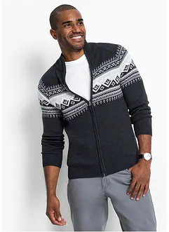 Gilet coton en maille motif norvégien, bonprix