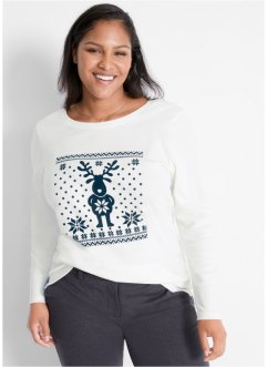 T-shirt manches longues coton à motif de Noël, bpc bonprix collection