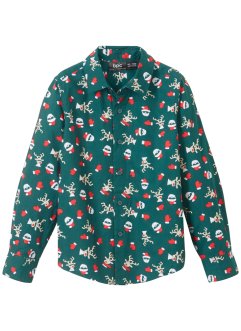 Jungen Langarmhemd mit Weihnachtsmotiv, Slim Fit, bpc bonprix collection