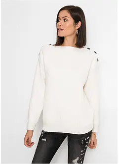 Pull oversize à boutons, bonprix