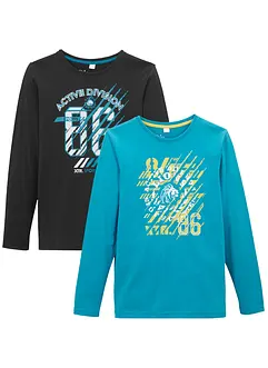 Lot de 2 T-shirts manches longues, bonprix