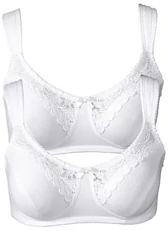 Lot de 2 soutiens-gorge coton sans armatures, bonprix