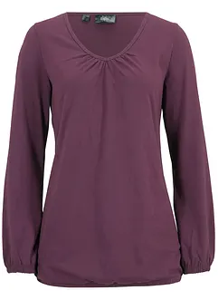 Langarmshirt mit Gummizug aus reiner Baumwolle, bonprix