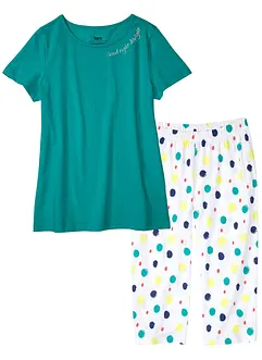 Capri Pyjama aus reiner Baumwolle, bonprix