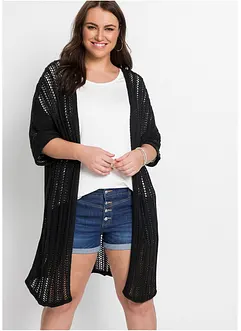 Longstrickjacke mit Lochmuster, bonprix