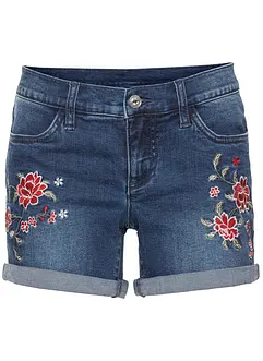 Short en jean brodé, bonprix