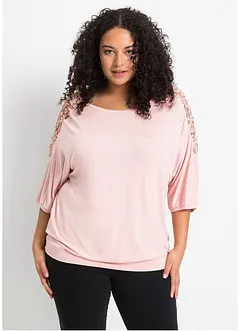 T-shirt oversize avec dentelle, bonprix