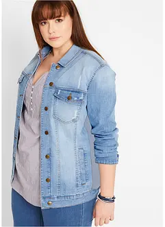 Veste en jean à empiècement latéral côtelé, bonprix