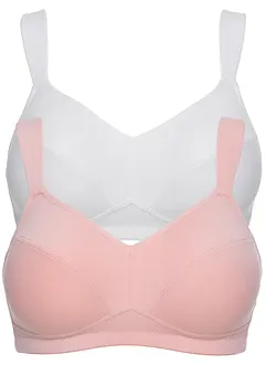 Lot de 2 soutiens-gorge coton sans armatures, bonprix