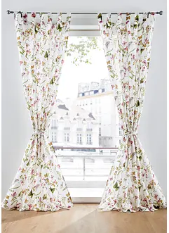 Microfaser Vorhang mit Frühlings Druck (1er Pack), bonprix