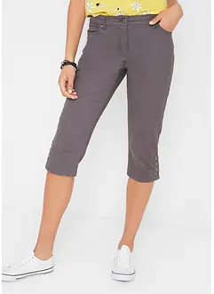 Baumwoll-Capri-Hose mit Bequembund und Knöpfen, bonprix