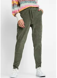 Pantalon en velours côtelé à taille élastiquée, bonprix