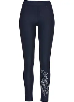 Jegging avec imprimé floral et strass, bonprix