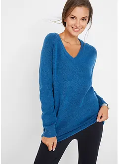 Strickpullover mit V-Ausschnitt, Oversized Fit, bonprix