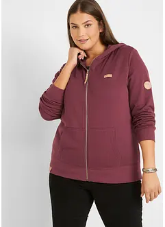 Sweat zippé à capuche, 100% coton, bonprix