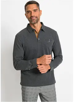 Polo en piqué, manches longues, bonprix