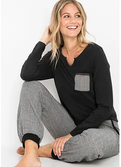 Pyjama mit Flanellhose, bonprix