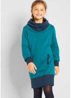 Mädchen Sweatkleid mit großem Kragen aus Bio-Baumwolle, bpc bonprix collection