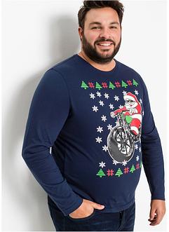 T-shirt manches longues motif de Noël Slim Fit, RAINBOW