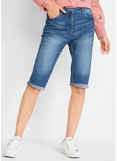 Jeans Bermuda Mid Waist mit gekrempeltem Saum, bonprix