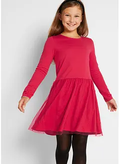 Jerseykleid mit Tüll, bonprix