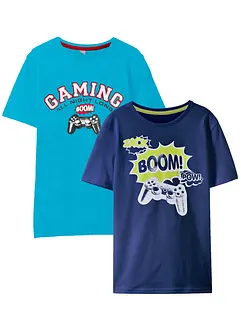 Jungen T-Shirt (2er Pack) aus Bio Baumwolle, bonprix